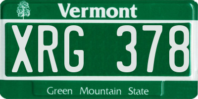 VT license plate XRG378