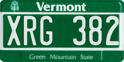 VT license plate XRG382