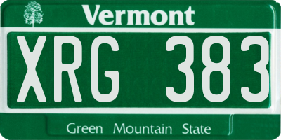 VT license plate XRG383