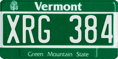 VT license plate XRG384