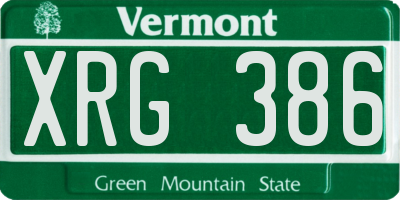 VT license plate XRG386