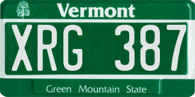 VT license plate XRG387