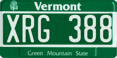 VT license plate XRG388