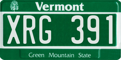 VT license plate XRG391