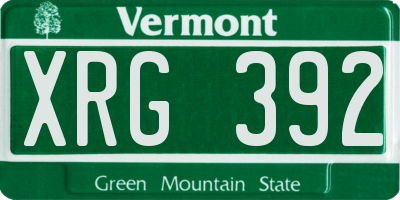 VT license plate XRG392