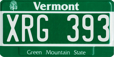 VT license plate XRG393