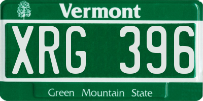 VT license plate XRG396