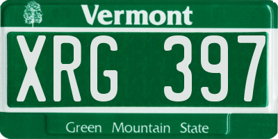 VT license plate XRG397