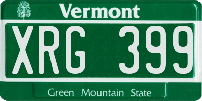 VT license plate XRG399