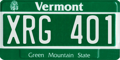 VT license plate XRG401