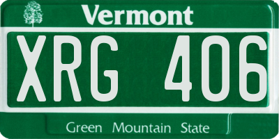 VT license plate XRG406