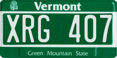 VT license plate XRG407