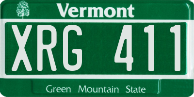 VT license plate XRG411