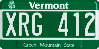 VT license plate XRG412