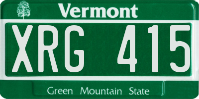 VT license plate XRG415