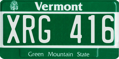 VT license plate XRG416