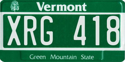 VT license plate XRG418