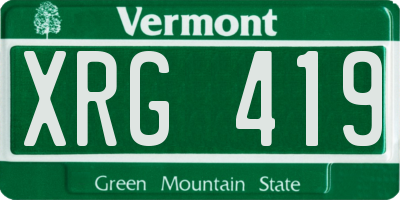 VT license plate XRG419