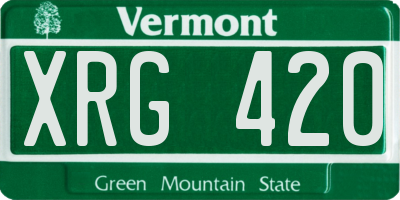 VT license plate XRG420