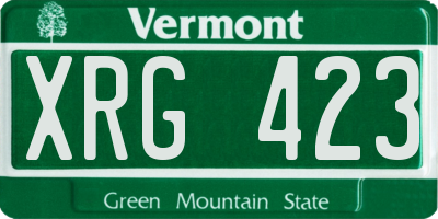 VT license plate XRG423