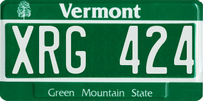 VT license plate XRG424