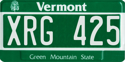 VT license plate XRG425