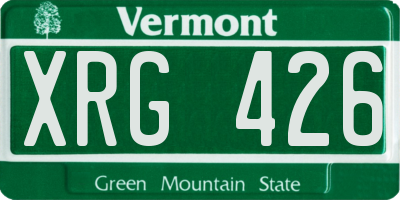 VT license plate XRG426