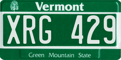 VT license plate XRG429