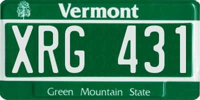 VT license plate XRG431