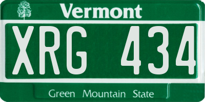 VT license plate XRG434