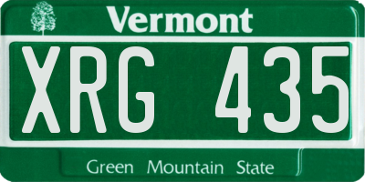 VT license plate XRG435