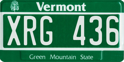 VT license plate XRG436
