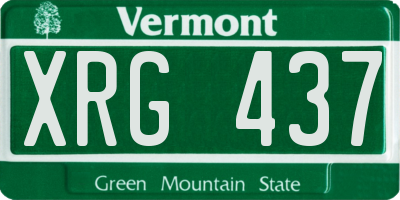 VT license plate XRG437