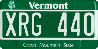 VT license plate XRG440