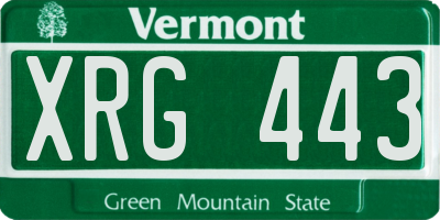VT license plate XRG443