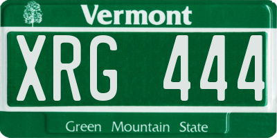 VT license plate XRG444