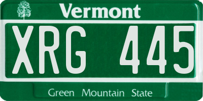 VT license plate XRG445