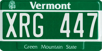 VT license plate XRG447