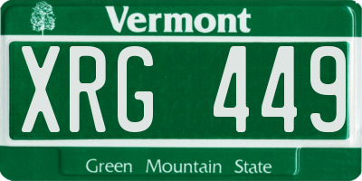 VT license plate XRG449