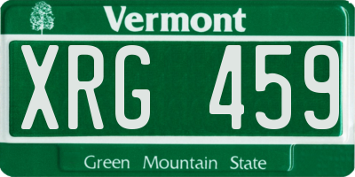 VT license plate XRG459