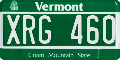 VT license plate XRG460