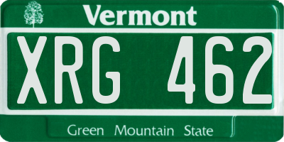 VT license plate XRG462