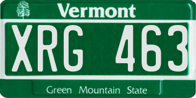 VT license plate XRG463