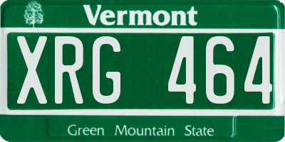 VT license plate XRG464
