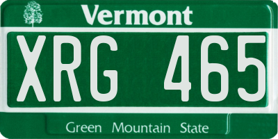 VT license plate XRG465
