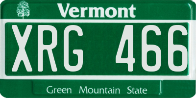 VT license plate XRG466