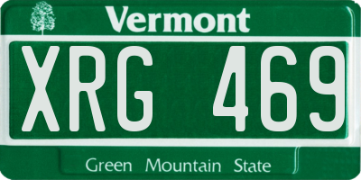 VT license plate XRG469