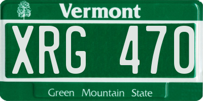 VT license plate XRG470