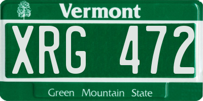 VT license plate XRG472