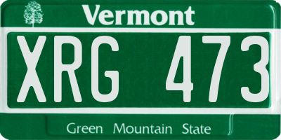 VT license plate XRG473